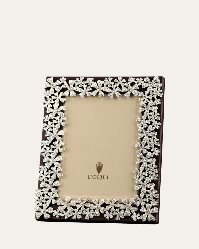 Platinum and Swarovski Crystal Garland Picture Frame, 2 x 3